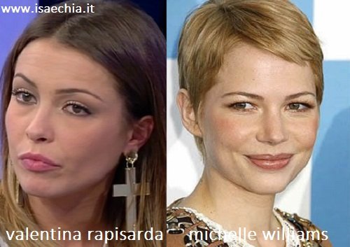 Somiglianza tra Valentina Rapisarda e Michelle Williams