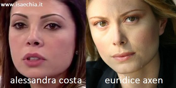 Somiglianza tra Alessandra Costa e Euridice Axen