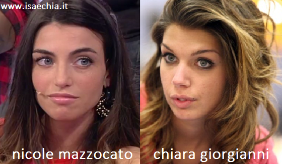 Somiglianza tra Nicole Mazzocato e Chiara Giorgianni