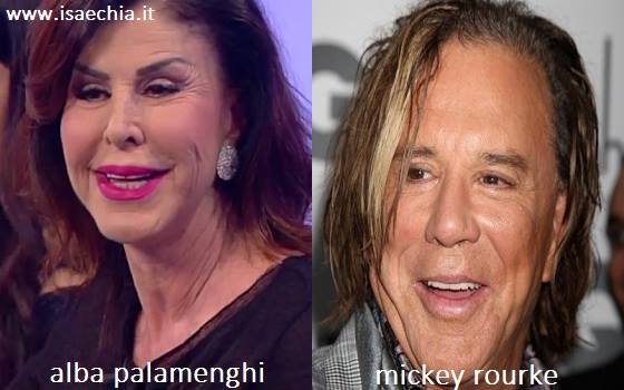Somiglianza tra Alba Palamenghi e Mickey Rourke