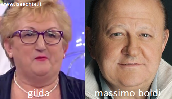 Somiglianza tra Gilda, dama del Trono over di ‘Uomini e Donne’, e Massimo Boldi