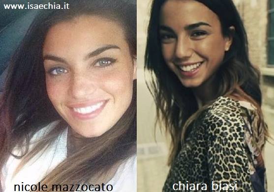 Somiglianza tra Nicole Mazzocato e Chiara Biasi
