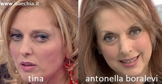 Somiglianza tra Tina, dama del Trono over di ‘Uomini e Donne’, e Antonella Boralevi