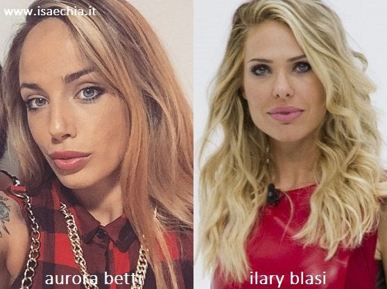 Somiglianza tra Aurora Betti e Ilary Blasi