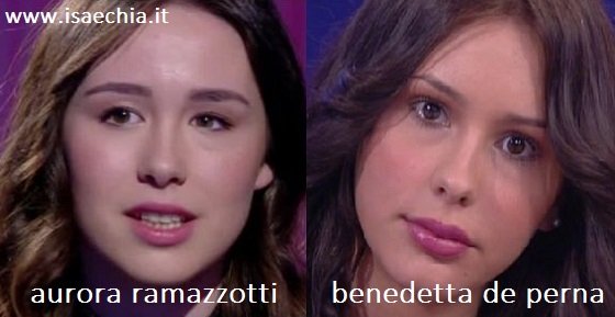 Somiglianza tra Aurora Ramazzotti e Benedetta De Perna