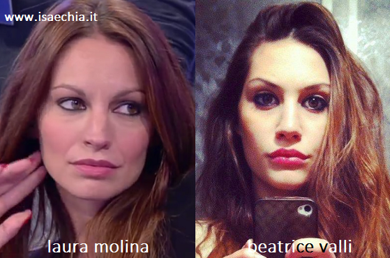 Somiglianza tra Laura Molina e Beatrice Valli