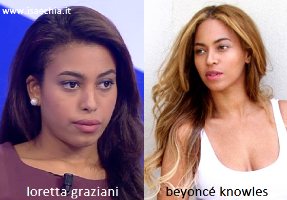 Somiglianza tra Loretta Graziani e Beyoncé Knowles
