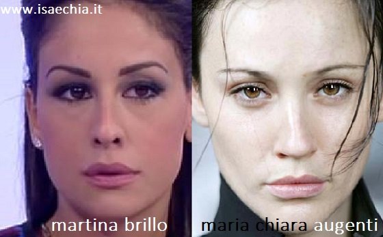 Somiglianza tra Martina Brillo e Maria Chiara Augenti