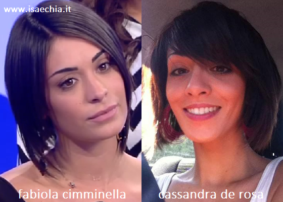 Somiglianza tra Fabiola Cimminella e Cassandra De Rosa