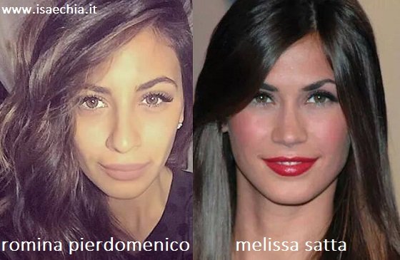 Somiglianza tra Romina Pierdomenico e Melissa Satta