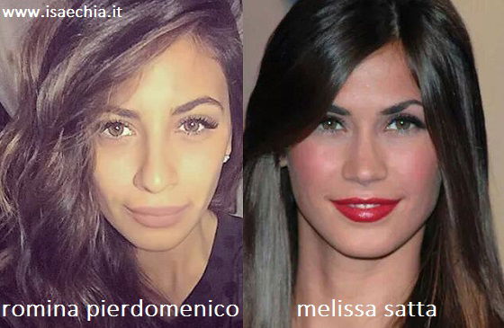 Somiglianza tra Romina Pierdomenico e Melissa Satta preview