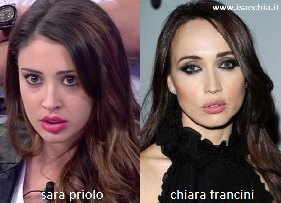 Somiglianza tra Sara Priolo e Chiara Francini