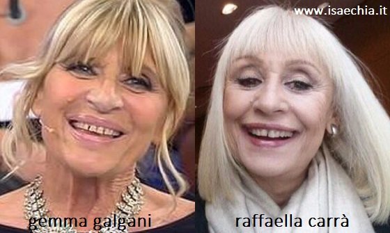 Somiglianza tra Gemma Galgani e Raffaella Carrà