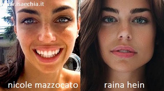 Somiglianza tra Nicole Mazzocato e Raina Hein