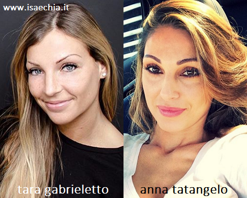 Somiglianza tra Tara Gabrieletto e Anna Tatangelo preview