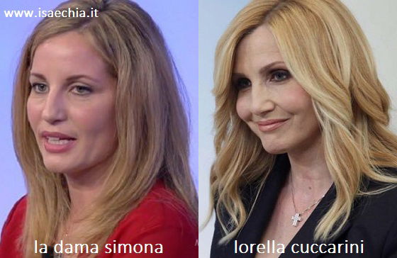 Somiglianza tra Simona Galluzzi, dama del Trono over di ‘Uomini e Donne’, e Lorella Cuccarini preview