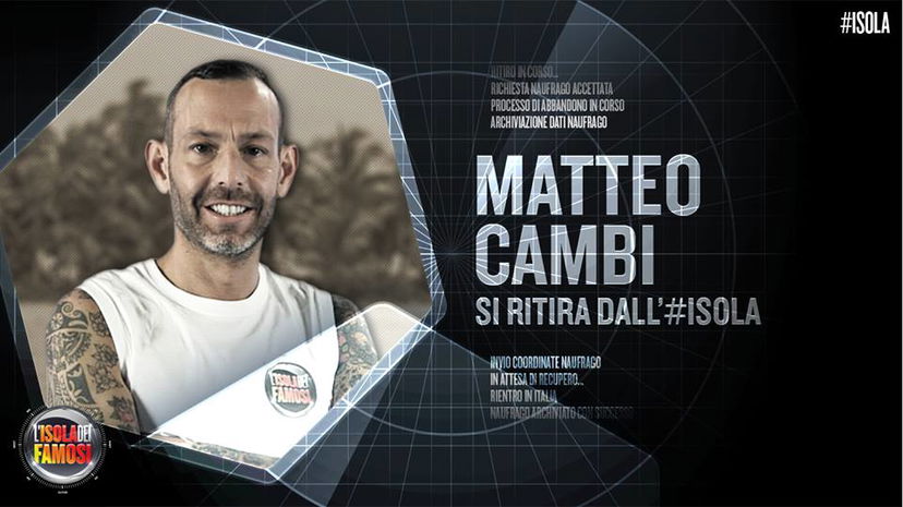 ‘L’Isola dei Famosi 11’, Matteo Cambi si ritira (video) preview