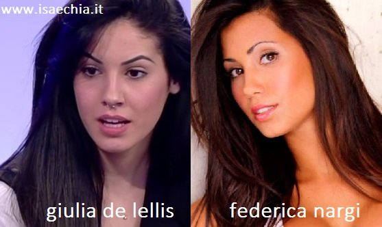 Somiglianza tra Giulia De Lellis e Federica Nargi