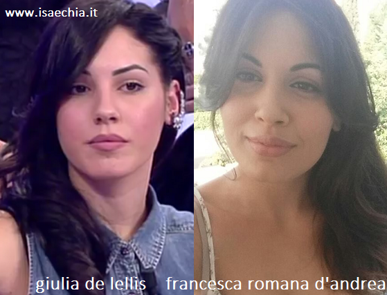 Somiglianza tra Giulia De Lellis e Francesca Romana D'Andrea