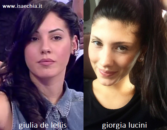 Somiglianza tra Giulia De Lellis e Giorgia Lucini