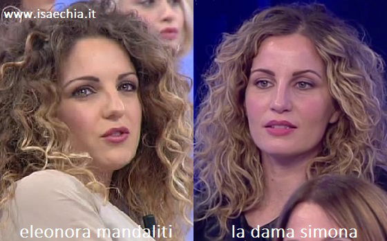 Somiglianza tra Simona Galluzzi, dama del Trono over di ‘Uomini e Donne’, ed Eleonora Mandaliti preview