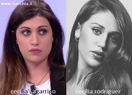 Somiglianza tra Cecilia Zagarrigo e Cecilia Rodriguez