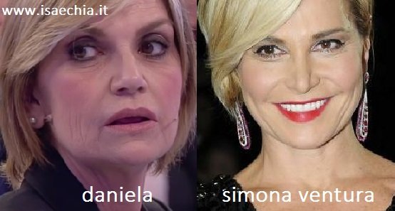 Somiglianza tra Daniela, dama del Trono over di ‘Uomini e Donne’ e Simona Ventura