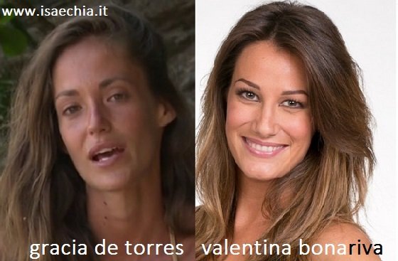 Somiglianza tra Gracia De Torres e Valentina Bonariva