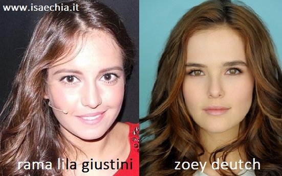 Somiglianza tra Rama Lila Giustini e Zoey Deutch