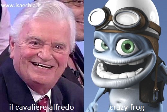 Somiglianza tra Alfredo, cavaliere del Trono over di 'Uomini e Donne', e Crazy Frog