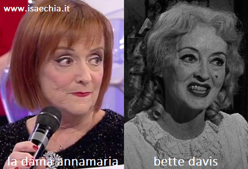 Somiglianza tra Annamaria, dama del Trono over di ‘Uomini e Donne’, e Bette Davis preview