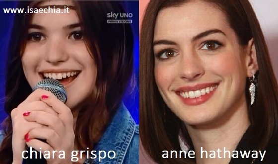 Somiglianza tra Chiara Grispo e Anne Hathaway