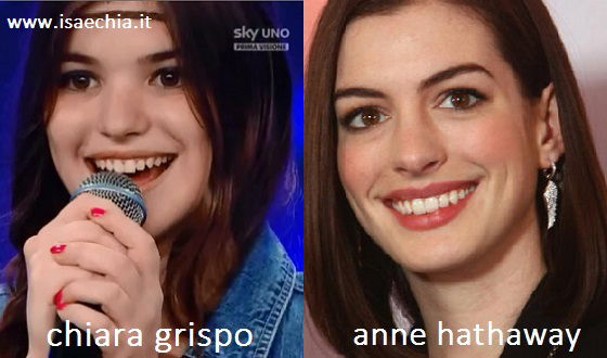 Somiglianza tra Chiara Grispo e Anne Hathaway preview