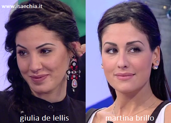 Somiglianza tra Giulia De Lellis e Martina Brillo
