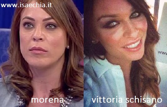 Somiglianza tra Morena, dama del Trono over di ‘Uomini e Donne’, e Vittoria Schisano