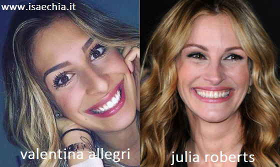 Somiglianza tra Valentina Allegri e Julia Roberts preview
