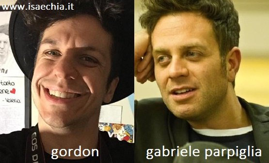 Somiglianza tra Gordon e Gabriele Parpiglia
