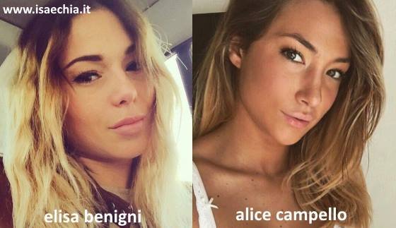 Somiglianza tra Elisa Benigni ed Alice Campello