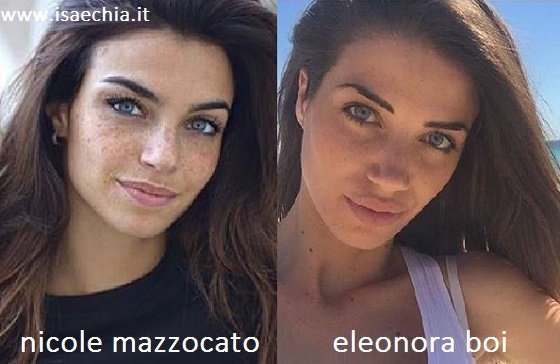 Somiglianza tra Nicole Mazzocato ed Eleonora Boi