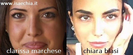 Somiglianza tra Clarissa Marchese e Chiara Biasi