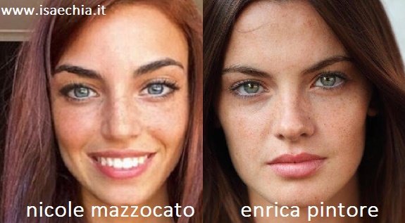 Somiglianza tra Nicole Mazzocato e Enrica Pintore
