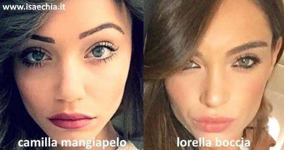 Somiglianza tra Camilla Mangiapelo e Lorella Boccia