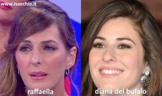 Somiglianza tra Raffaella e Diana Del Bufalo