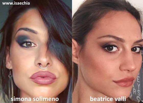 Somiglianza tra Simona Solimeno e Beatrice Valli preview
