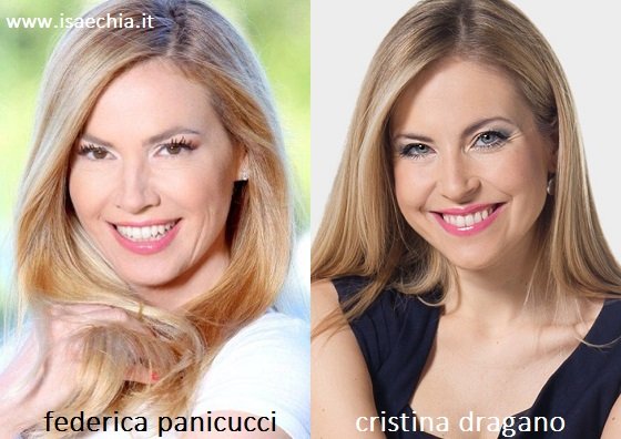 Somiglianza tra Federica Panicucci e Cristina Dragano