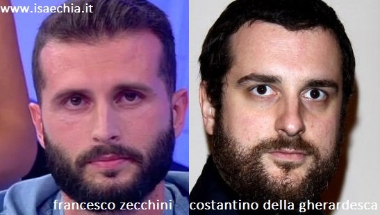 Somiglianza tra Francesco Zecchini e Costantino della Gherardesca