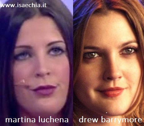 Somiglianza tra Martina Luchena e Drew Barrymore