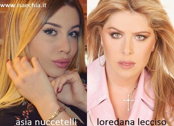 Somiglianza tra Asia Nuccetelli e Loredana Lecciso