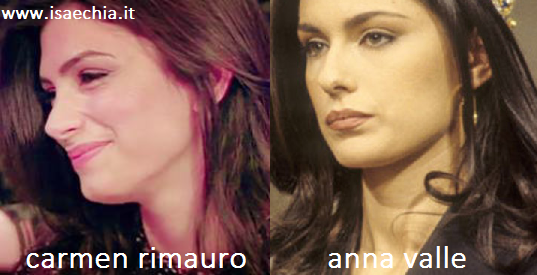 Somiglianza tra Carmen Rimauro e Anna Valle