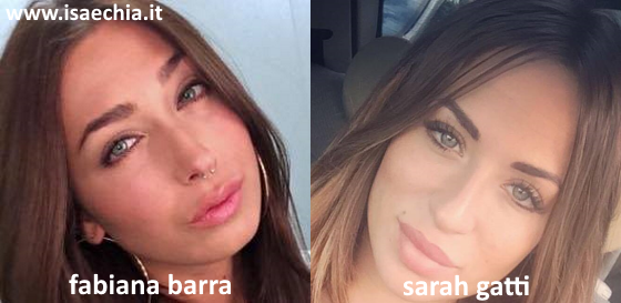 Somiglianza tra Fabiana Barra e Sarah Gatti